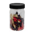 6 oz. Clear PET Round Jar with Label Panel & 53/400 Black Ribbed Cap with F217 Liner
