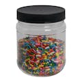 8 oz. Clear PET Round Jar with Label Panel & 63/400 Black Ribbed Cap with F217 Liner