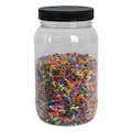 16 oz. Clear PET Round Jar with Label Panel & 63/400 Black Ribbed Cap with F217 Liner