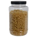 29 oz. Clear PET Round Jar with Label Panel & 70/400 Black Ribbed Cap with F217 Liner