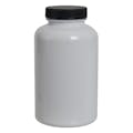 400cc White PET Packer Bottle with 45/400 Black Ribbed Cap with F217 Liner