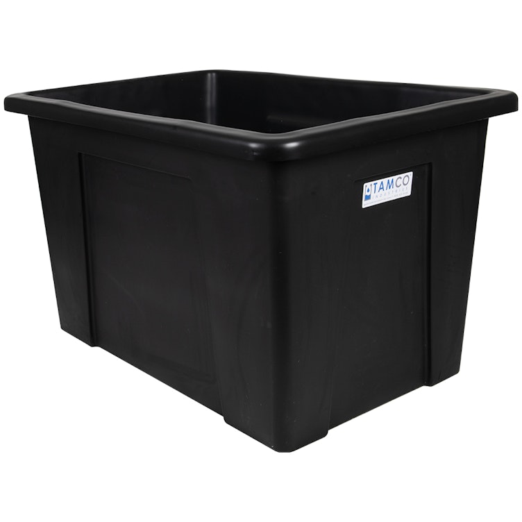 50 Gallon/6 Bushel Black LLDPE Rectangular Tamco® Tub Tank - 36-1/2" L x 25-1/2" W x 22-1/4" Hgt.