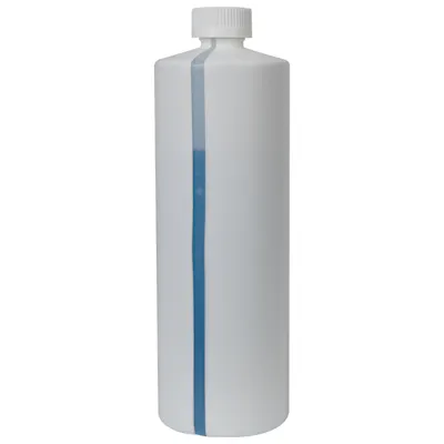 32 oz. White HDPE Cylindrical Easy-View Stripe Bottle with 28/410 White Ribbed Polypropylene Child-Resistant Cap (CRC) with F217 Liner