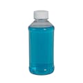 1 oz. Clear PET Modern Round Bottle with 20/410 White Ribbed Cap with F217 Liner