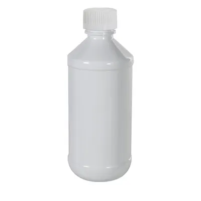 1 oz. White PET Modern Round Bottle with 20/410 White Polypropylene Ribbed CRC Cap with F217 Liner