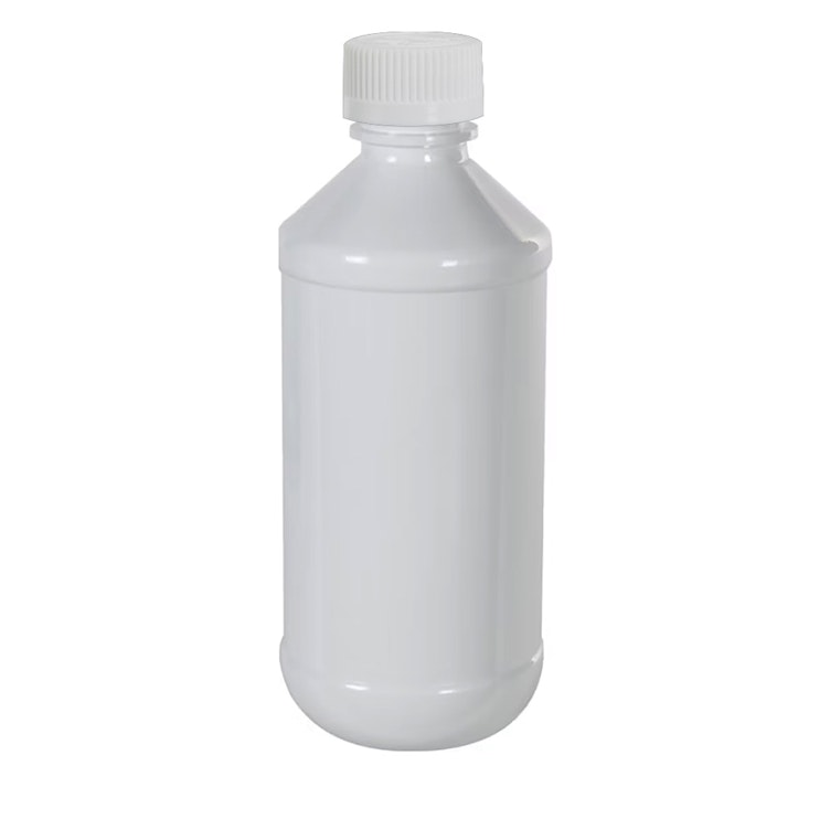 1 oz. White PET Modern Round Bottle with 20/410 White Polypropylene Ribbed CRC Cap with F217 Liner