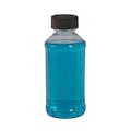 16 oz. Clear PET Modern Round Bottle with 24/400 Black Ribbed Cap with F217 Liner