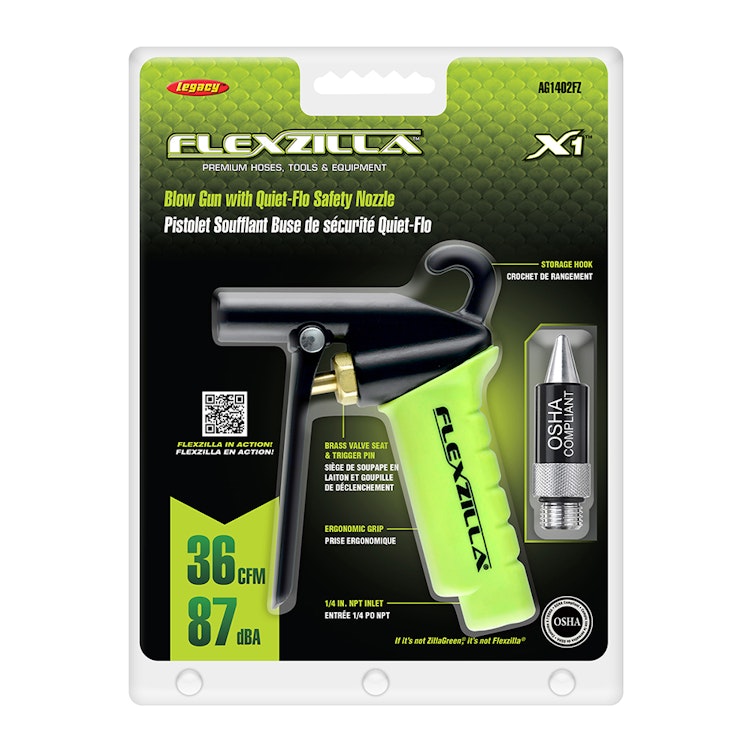 Flexzilla® X1™ Blow Gun with Quiet-Flo Safety Nozzle