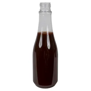 8 oz. Clear PET Round Keuka Bottle with 24/410 Neck (Pumps, Caps & Sprayers Sold Separately)