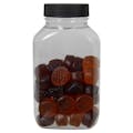 160cc (5.41 oz.) Clear PET Oblong Pharma Bottle with 38/400 Black Ribbed Cap with F217 Liner