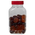 160cc (5.41 oz.) Clear PET Oblong Pharma Bottle with 38/400 Red Ribbed Cap with F217 Liner