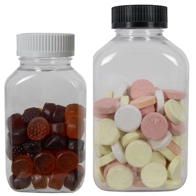PET Oblong Pharma Bottles with CRC Caps