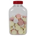 375cc (12.68 oz.) Clear PET Oblong Pharma Bottle with 38/400 Red Ribbed Cap with F217 Liner