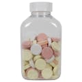 375cc (12.68 oz.) Clear PET Oblong Pharma Bottle with 38/400 White Ribbed CRC Cap with F217 Liner
