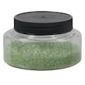 4 oz. Clear PET Squat Oval Jar with 58/400 Black Ribbed Unlined Cap