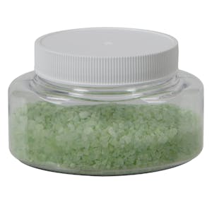 4 oz. Clear PET Squat Oval Jar with 58/400 White Ribbed Cap with F217 Liner