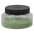 4 oz. Clear PET Squat Oval Jar with 58/400 Black Ribbed Cap with F217 Liner