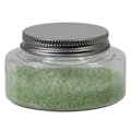 4 oz. Clear PET Squat Oval Jar with 58/400 Brushed Silver Aluminum Cap with Foam Liner