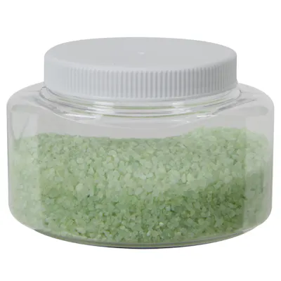 8 oz. Clear PET Squat Oval Jar with 70/400 White Ribbed Unlined Cap