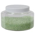 8 oz. Clear PET Squat Oval Jar with 70/400 White Ribbed Unlined Cap