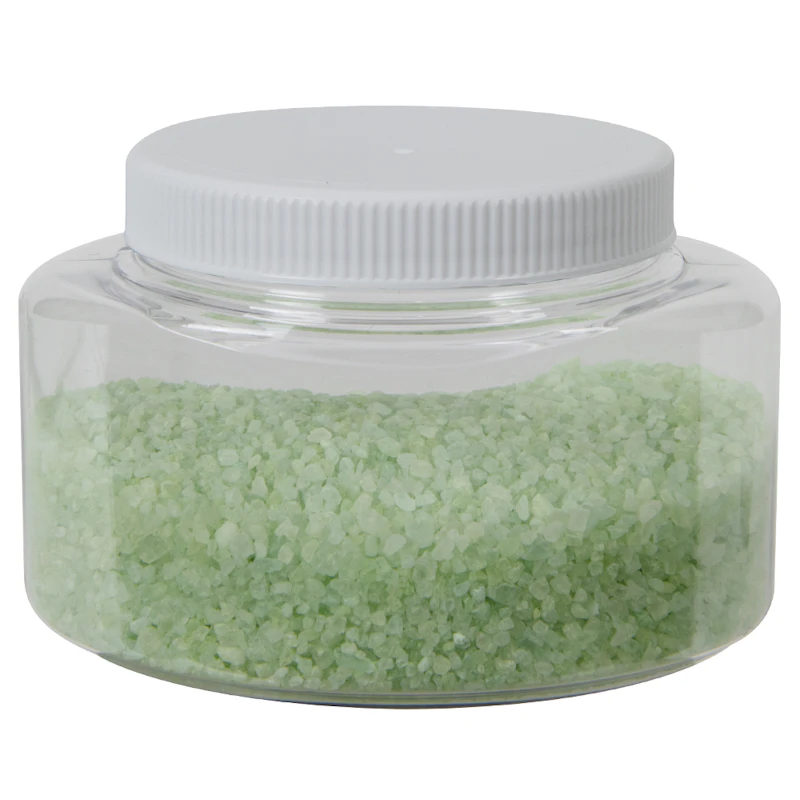 8 oz. Clear PET Squat Oval Jar with 70/400 White Ribbed Unlined Cap
