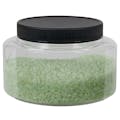 8 oz. Clear PET Squat Oval Jar with 70/400 Black Ribbed Unlined Cap