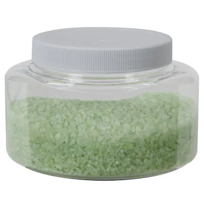 8 oz. Clear PET Squat Oval Jar with 70/400 White Ribbed Cap with F217 Liner