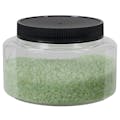 8 oz. Clear PET Squat Oval Jar with 70/400 Black Ribbed Cap with F217 Liner
