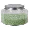8 oz. Clear PET Squat Oval Jar with 70/400 Brushed Silver Aluminum Cap with Foam Liner