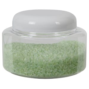 8 oz. Clear PET Squat Oval Jar with 70/400 White Dome Cap with F217 Liner