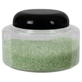 8 oz. Clear PET Squat Oval Jar with 70/400 Black Unlined Dome Cap