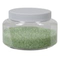16 oz. Clear PET Squat Oval Jar with 89/400 White Ribbed Unlined Cap