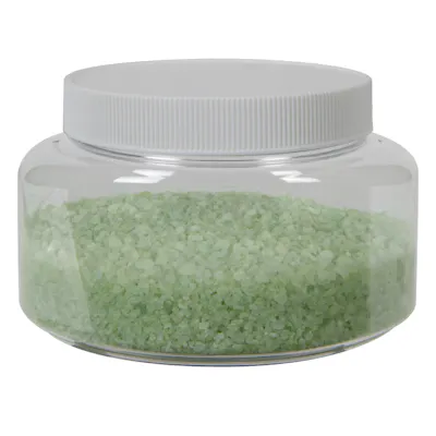 16 oz. Clear PET Squat Oval Jar with 89/400 White Ribbed Cap with F217 Liner