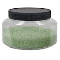16 oz. Clear PET Squat Oval Jar with 89/400 Black Ribbed Cap with F217 Liner