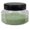 16 oz. Clear PET Squat Oval Jar with 89/400 Black Smooth Snap-Top Cap