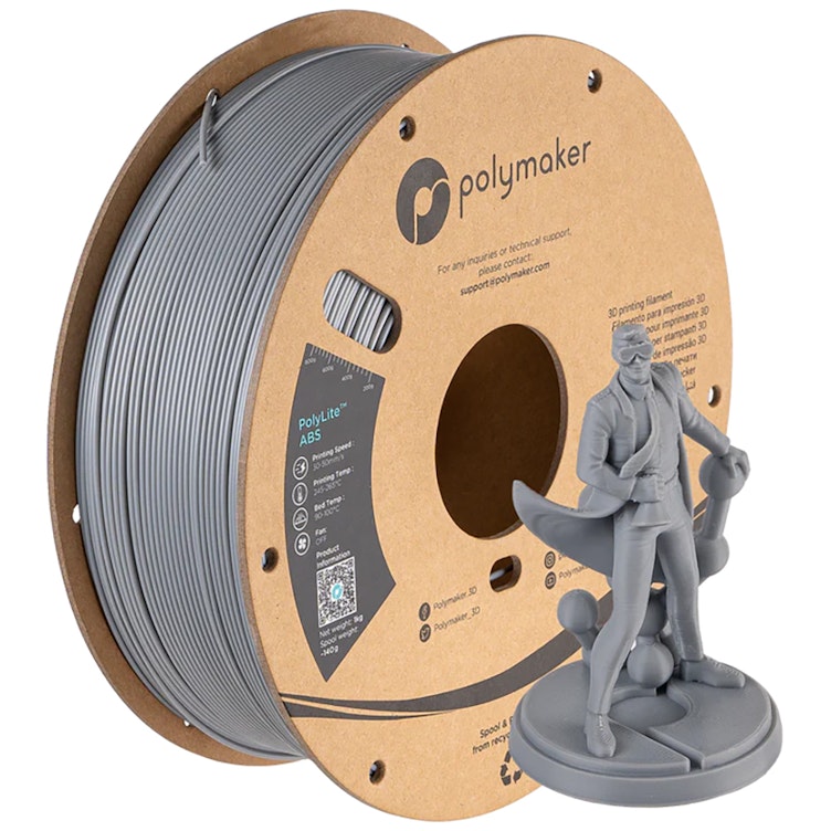 1.75mm Dia. Gray PolyLite™ ABS 3D Printing Filament