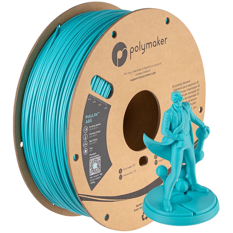 1.75mm Dia. Teal PolyLite™ ABS 3D Printing Filament