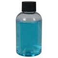 4 oz. Clear PET Squat Boston Round Bottle with 24/410 Black Ribbed Cap with F217 Liner