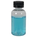 2 oz. Clear PET Squat Boston Round Bottle with 20/410 Black Ribbed CRC Cap with F217 Liner