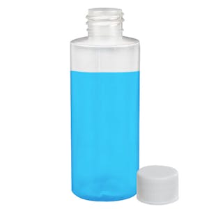2 oz. Natural LDPE Cylindrical Bottle with 20/410 White Ribbed Cap with F217 Liner