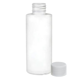 2 oz. White LDPE Cylindrical Bottle with 20/410 White Ribbed Cap with F217 Liner