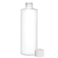 8 oz. White LDPE Cylindrical Bottle with 24/410 White Ribbed Cap with F217 Liner