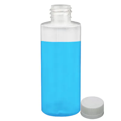2 oz. Natural LDPE Cylindrical Bottle with 20/410 White Ribbed Polypropylene Child-Resistant Cap (CRC) with F217 Liner