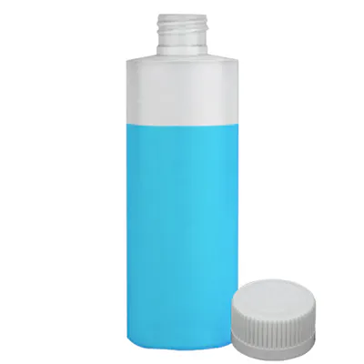 4 oz. Natural LDPE Cylindrical Bottle with 24/410 White Ribbed Polypropylene Child-Resistant Cap (CRC) with F217 Liner