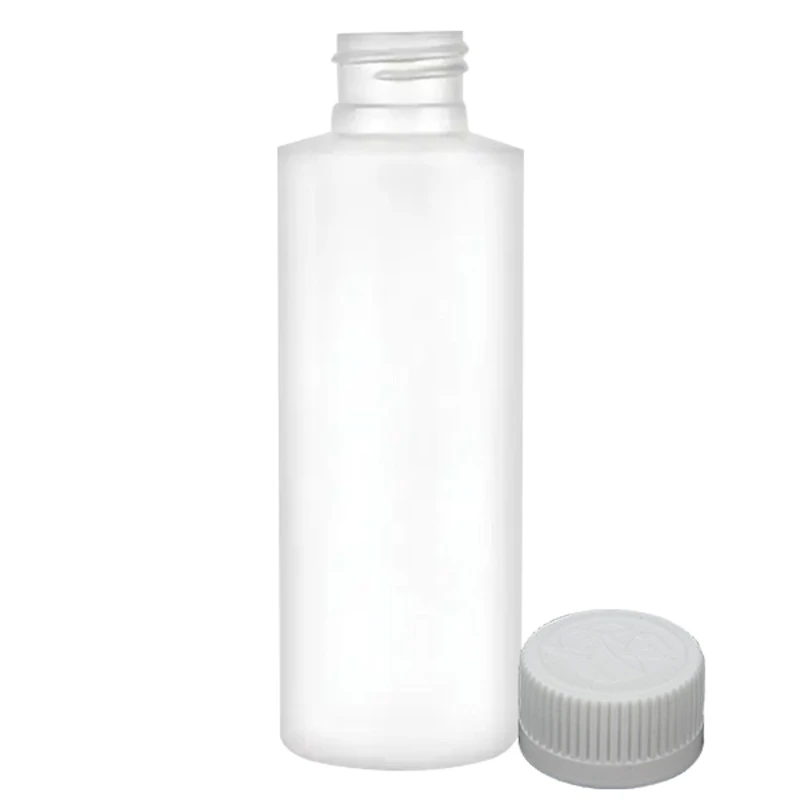 4 oz. White LDPE Cylindrical Bottle with 24/410 White Ribbed Polypropylene Child-Resistant Cap (CRC) with F217 Liner