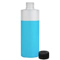 4 oz. Natural LDPE Cylindrical Bottle with 24/410 Black Ribbed CRC Cap with F217 Liner