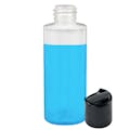 2 oz. Natural LDPE Cylindrical Bottle with 20/410 Black Disc-Top Dispensing Cap