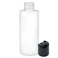 2 oz. White LDPE Cylindrical Bottle with 20/410 Black Disc-Top Dispensing Cap
