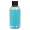 4 oz. Clear PET Traditional Boston Round Bottle with 24/410 Black Ribbed Cap with F217 Liner