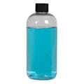 12 oz. Clear PET Traditional Boston Round Bottle with 24/410 Black Ribbed Cap with F217 Liner